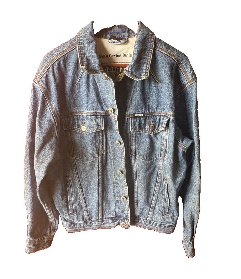 Resistol Rodeo Gear Men's Blue Denim Jean Jacket M 48" Chest Button Pockets